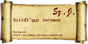 Szilágyi Jeromos névjegykártya